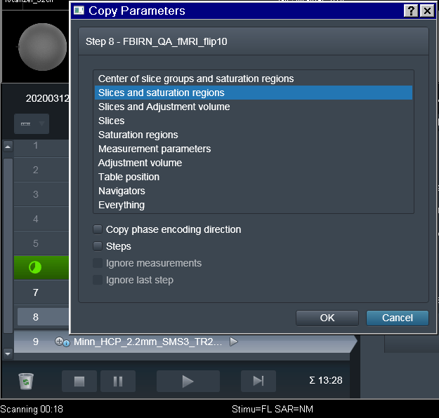scanner console copy parameters