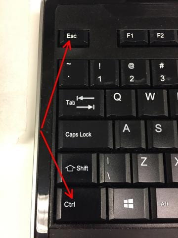 control and escape on the keyboard