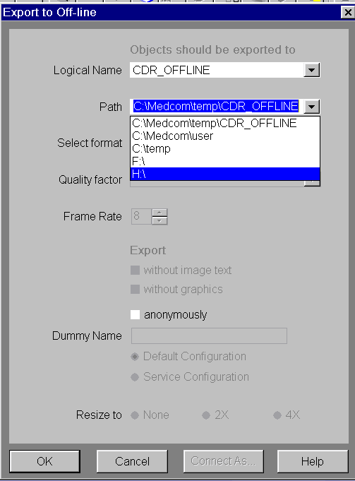 scanner console export to offline menu