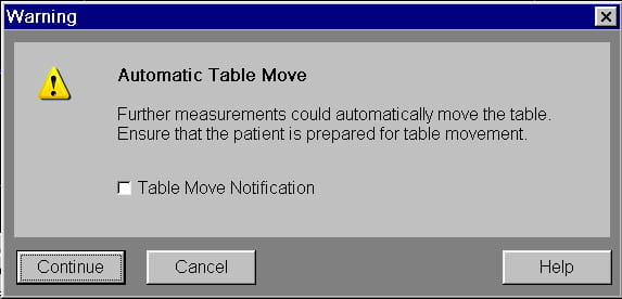 scanner table move warning